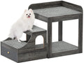 Cyclysio Pet Window Perch with Stairs Super Large Pet Bunk Bed for Cats Multi-Level Pet Seat Platform with Mats Pet Bed Couch with Drawers for Bedside Home Indoor Use Large Size Grey