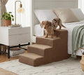 LEXTRO 4-Step Dog Bed Stairs with Non-Slip Base & Supportive Foam